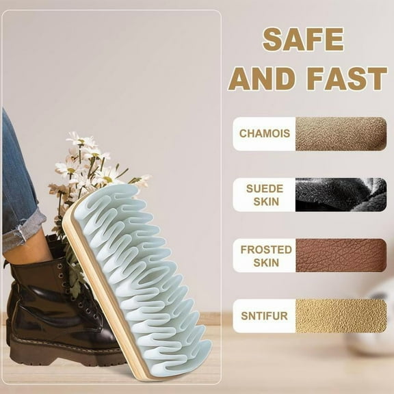 Suede Shoe Brush and Eraser Soft TPR Crepe Brush for Cleaning Suede Nubuck Boots Shoes Jackets and Leather Care