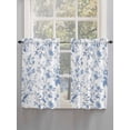 thumbnail image 3 of Tier Curtains 45 Inches Long, Blue White Spring Floral Window Treatment Curtain Drapes, Summer Botanical Birds Small Curtain Drapes for Bathroom Laundry Room, 27.5"x45", 2 Panels, 3 of 7