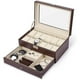 thumbnail image 2 of Organizador de relojes, joyas y accesorios: tiendas de cajas de almacenamiento de joyas, vestidor de armario, joyero y expositor de relojes (nivel doble), 2 of 5