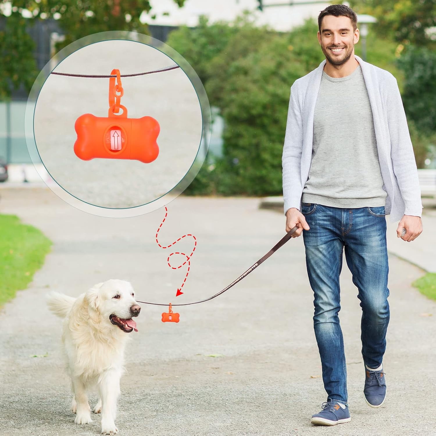 120 Pcs Bone Shaped Dog Poop Bag Dispensers with Disposal Small Dog Waste Bag Holder with Hook for Pet Puppy Walking Hiking Camping, 8 Colors