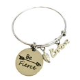 thumbnail image 2 of Stainless Steel Jewelry Be Fierce Engraved Expandable Wire Bangle Bracelet Small Size, 2 of 2