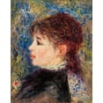 thumbnail image 2 of Renoir, Pierre-Auguste 15x18 Black Ornate Wood Framed with Double Matting Museum Art Print Titled - Young Woman with Rose 1877, 2 of 4