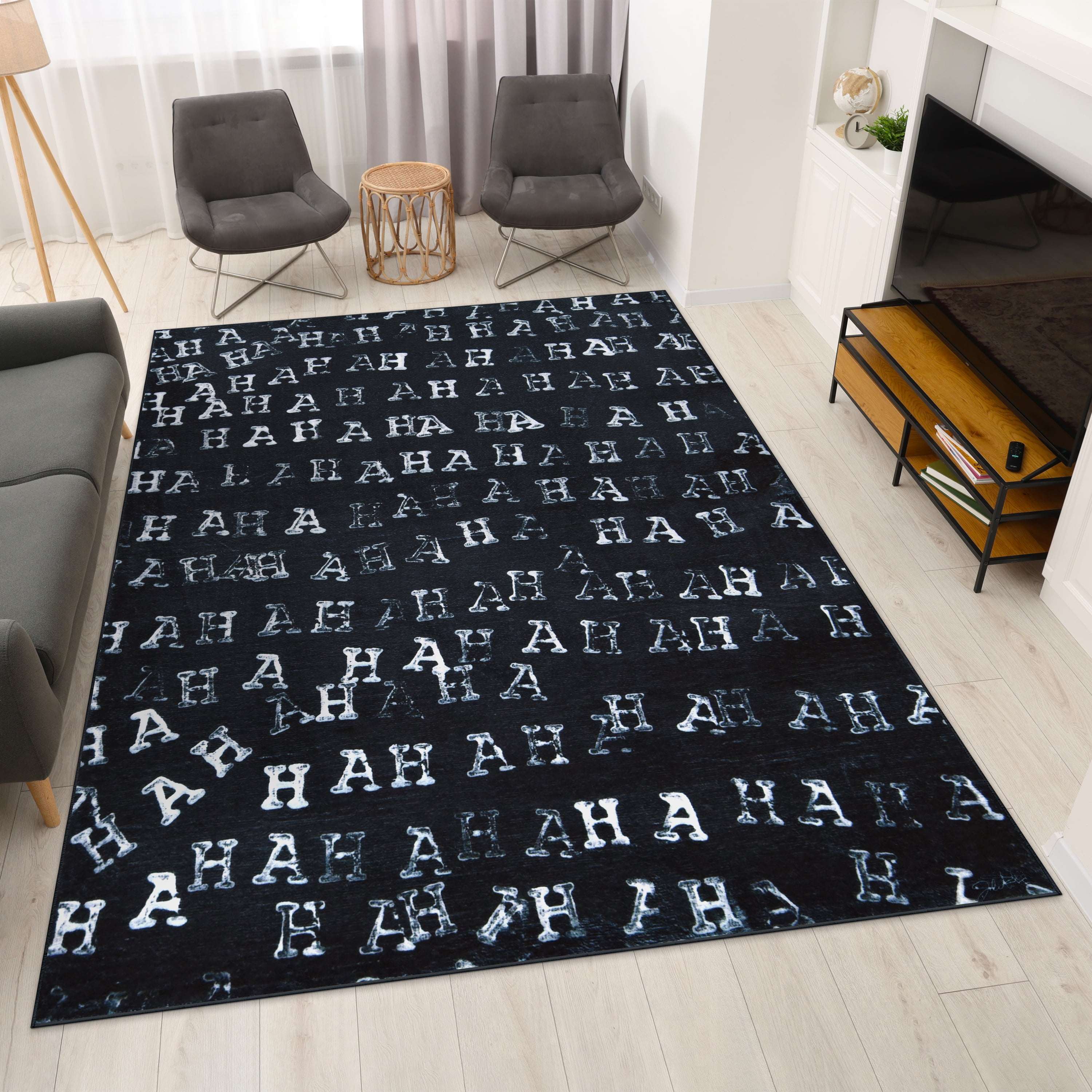 Haha II, 8'x10' Hand Washable Art Area Rug