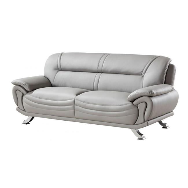 Benjara Bm226723 Faux Leather Sofa With, Pillow Arm Leather Sofa
