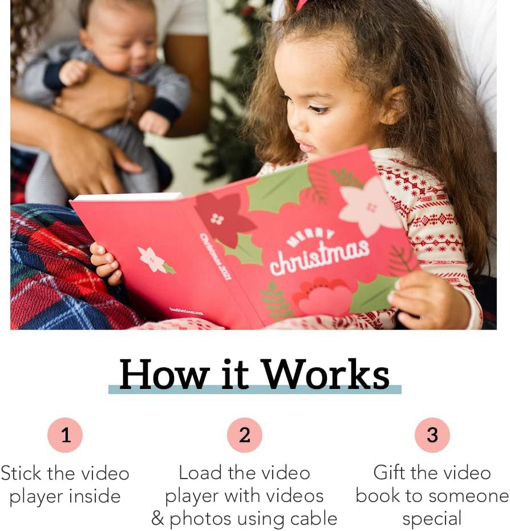 Heirloom Wedding Video Book - Create Your Own Digital Greeting Card Gift with Your Memories - Anniversary, Christmas, Wedding - Plays 20 Minutes of Video and Photos