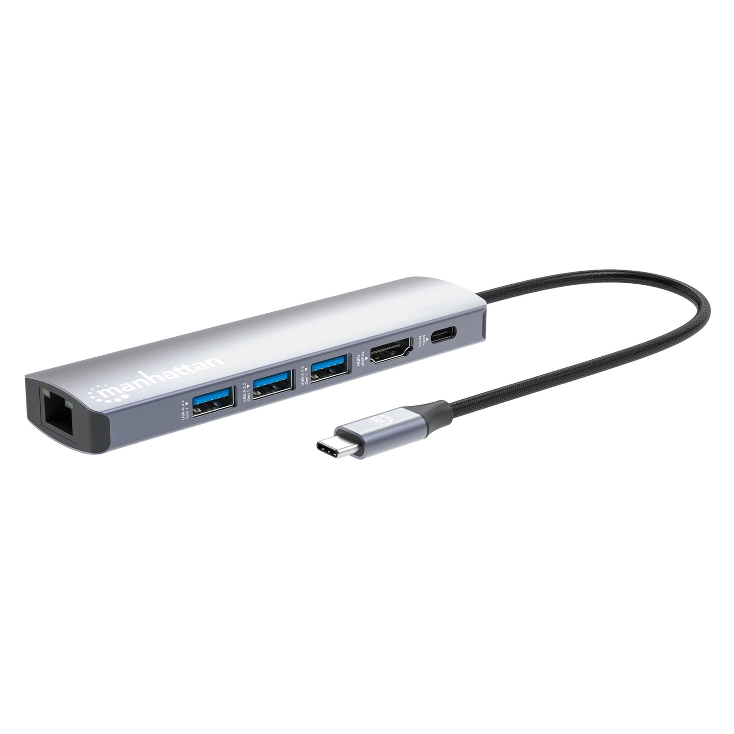 Manhattan USB-C PD 6-in-1 4K Docking Station/Multiport Hub 153959
