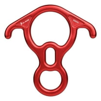 Eespoir 50KN Rescue Rappel Device, Alloy Bent-ear Descender, Large Belaying and Rappelling Gear Belay Device, For Climbing Rappelling Peak Rescue, Red