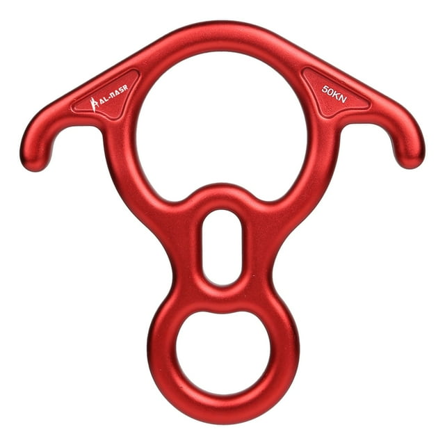 Dispositif de Rappel en Alliage d'Aluminium 50KN, Descendeur à Oreilles Courbées, Construction Haute Résistance, Design en Alliage Durable, pour l'Escalade, la Descente en Rappel, les Opérations de Sauvetage, l'Utilisation d'Urgence, Qualité Professionnelle, Adventure Akmoler