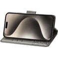 thumbnail image 3 of Case for iPhone 16 Pro Case Wallet Leather Flip Phone Case with Card Holder and Kickstand Magnetic Shockproof Protective Women Men Case for iPhone 16 Pro 6.3 inch Butterfly Grey SD, 3 of 10