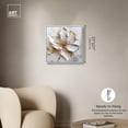 thumbnail image 5 of Ivory White I Framed High-Gloss Acrylic Glass Wall Art Elegant Floral Art by Art Remedy, White Frame, 20 x 20, 5 of 7