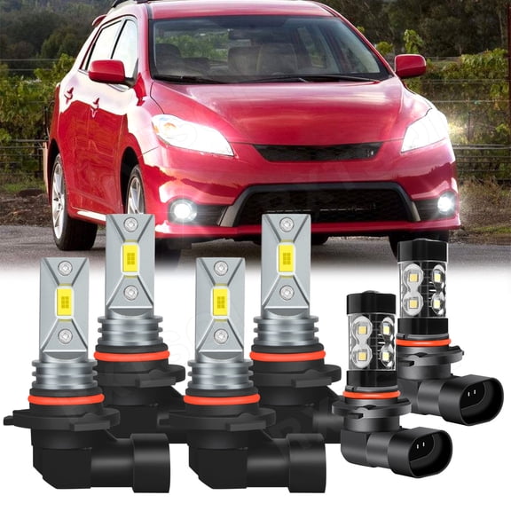 For Toyota Matrix 2003 2004 2005 -6x 9005 9006 LED Headlight Bulbs High Low Beam 9145 Fog Light 6000K