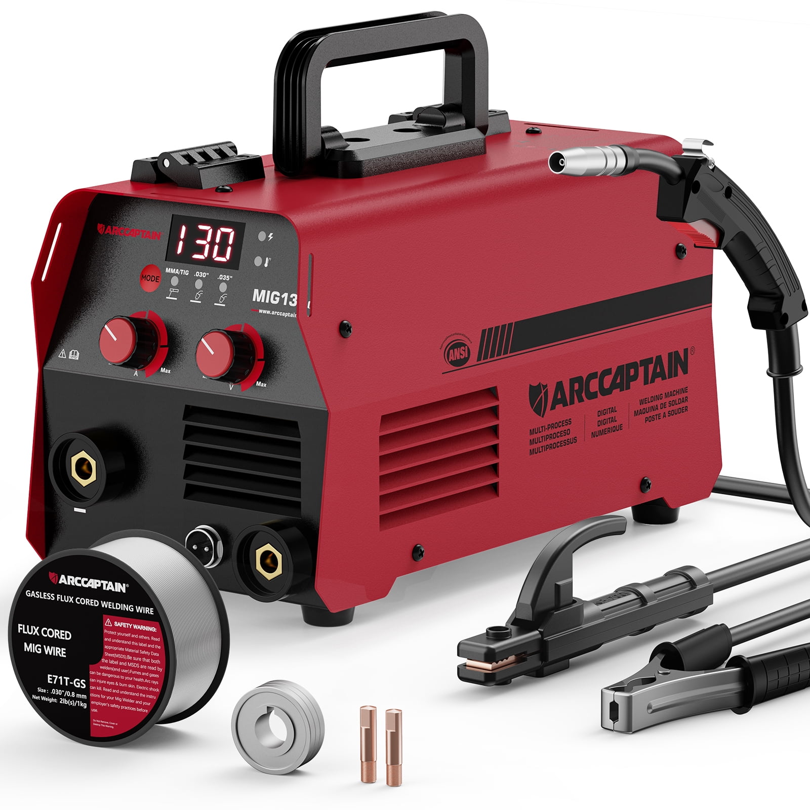 AZZUNO Portable Handheld MIG Welder 100A 110V Gasless Mini Welder