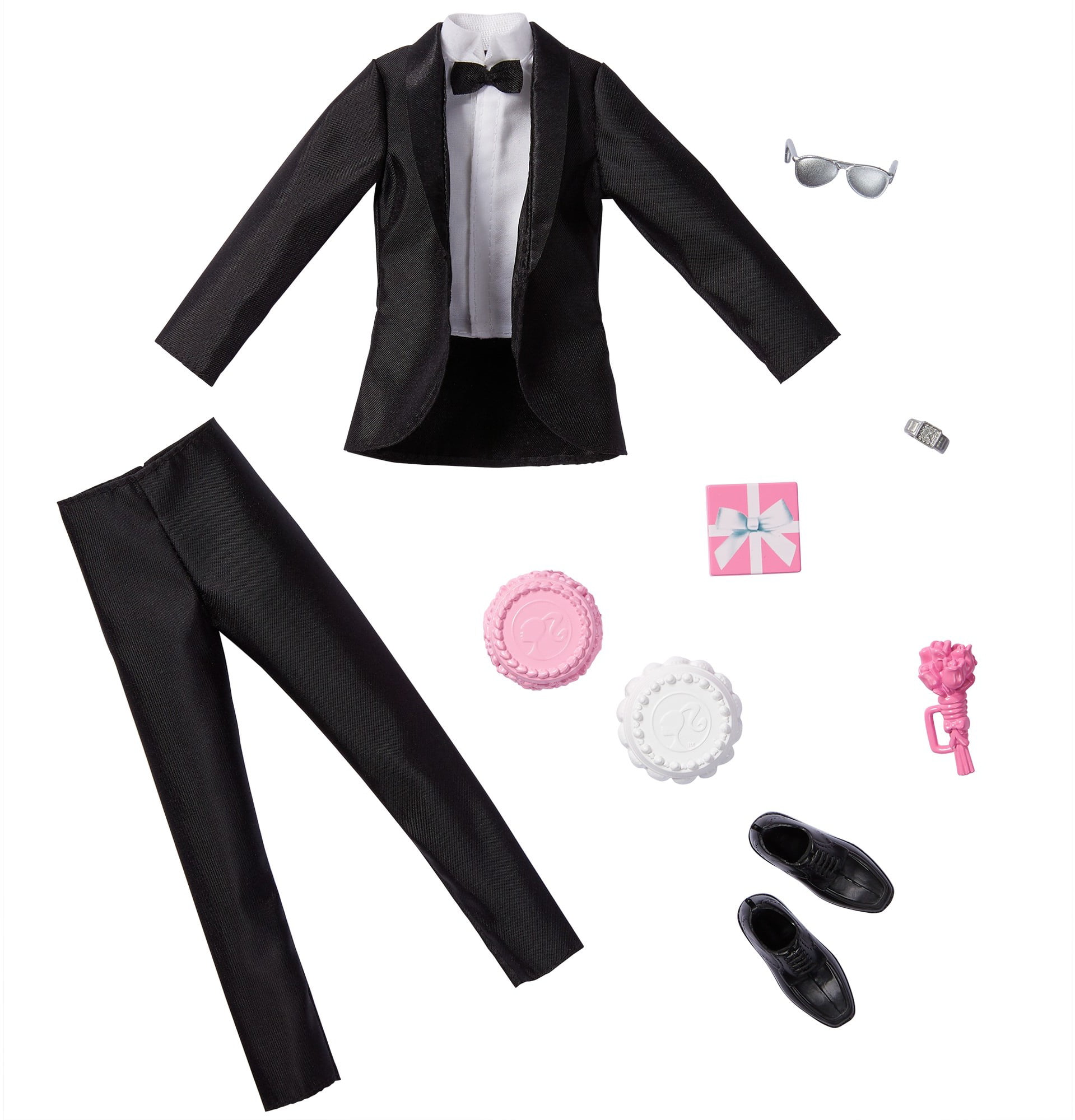 1set Formal Suit Black Bowtie Wedding Groom Clothes Tuxedo For   Ken Doll O 