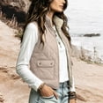 thumbnail image 5 of Hueook Vest for Women Sleeveless Zip Up Multi Pockets Casual Work Utility Vest Coat with Pockets Khaki M, 5 of 7