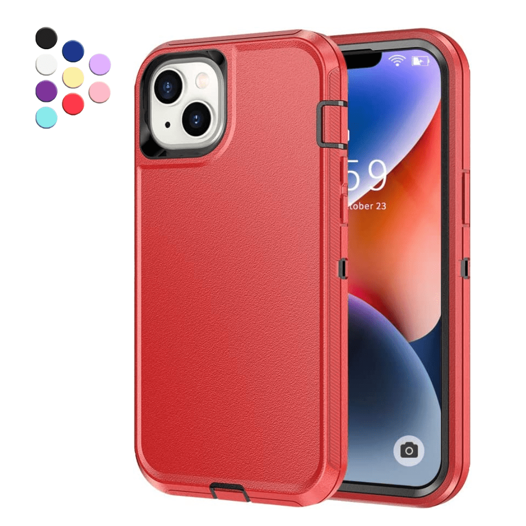 Entronix Heavy Duty Case Compatible with iPhone 13 Mini, Shockproof Hard Cover, Red