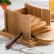 thumbnail image 5 of Cortador de pan de bambú | Máquina de cortar pan con bandeja para migas | Cortador de pan plegable fácil de usar | Tamaños de rebanada ajustables, 5 of 5