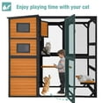 thumbnail image 6 of BUTINGLALE Outdoor Cat House,Big Catio Cat Enclosures 4 Tiers Wooden Feral Cat Shelter with Large Interior Space (Brown, Extra Large), 6 of 8