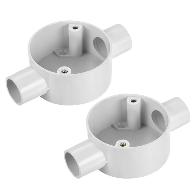 Unique Bargains PVC Conduit Box Junction Box 2 Way 20mm M4 x 0.7 Waterproof Electronic Projects Pack of 2