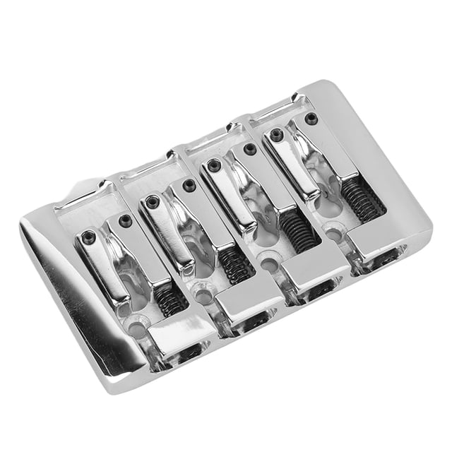 Electric Bass Bridge, Adjustable L Shaped Bass Bridge for 4 String Electric Basses, Improved Sound Quality, Metal Material