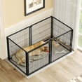 thumbnail image 3 of Large Dog Cage 63.7" Dog Kennel for Medium Dogs Puppy Dog Playpen with Top, Pet Cage, Indoor, Black, 63.7"W x 34.2"D x 31.7"H, 3 of 7
