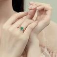 thumbnail image 5 of 925 Sterling Silver Created Emerald Rings for Women 18K Gold Plated 1 Carat Emerald Engagement Rings for Women Emerald Cut Rose Gold Wedding Band for Her Promise Ring, 5 of 7