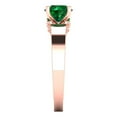 thumbnail image 3 of Solitaire with Accents Engagement Ring for Women - 1.06ct Simulated Emerald in 18K Rose Gold Promise Ring, 3 of 6