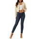 thumbnail image 2 of Chaqueta de moto recortada de ante sintético con cuello de solapa para mujer INSPIRE CHIC S Beige, 2 of 8