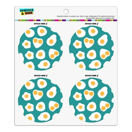 Sunny Side Eggs Pattern Refrigerator Fridge Locker Vinyl Circle Magnet Set