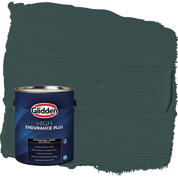 Glidden HEP Night Watch / Green Satin Exterior Paint with Primer, 1 Gallon