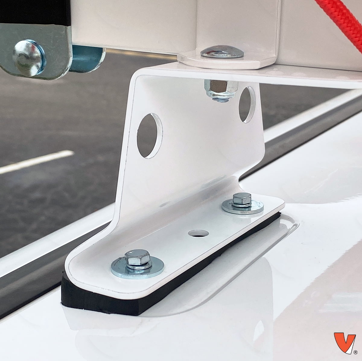 Vantech GFY Heavy Duty 2 Bar Ladder Roof Rack Fits: Ram ProMaster City Van (White)