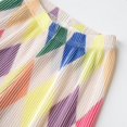 thumbnail image 6 of Girls Chiffon Pants Checkered Wide Leg Ribbed Pants Stretchy Mid Rise Summer Casual Long Trousers 4T, 6 of 7