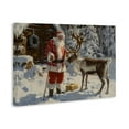 thumbnail image 4 of Stupell Industries Santa with Reindeer Scene Holiday Painting Gallery Wrapped Canvas Art Prints Wall Art, 36 x 24, 4 of 8
