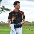thumbnail image 3 of Balery Mysterious Hooded Wolf Camisa Polo de Hombre con Estampado, de Manga Corta y Tejido Medio, Camisa Tipo Golf Polo-Small, 3 of 6