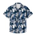 thumbnail image 5 of QHRMKOG Mens Short Sleeve Shirts Loose Fit Tropical Print Hawaiian Shirt Breathable Holiday Button Down Beach Shirt Summer Casual Shirts Blue 2XL, 5 of 6