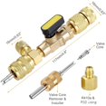 thumbnail image 5 of Hongchun R410a R22 Valve Core Remover Installer Tool With Dual Size Sae 1/4 & 5/16 Port For R404a R407c R134a R12 R32 Hvac System, With 10pcs 5v1 Valve Cores, 5 of 5