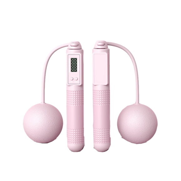 Eigraketly Cuerda para saltar de PVC, repuesto portátil, mango antideslizante, Color sólido, ergonómica, silenciosa, para correr, cuerdas para Ropa Deportiva, Zapatos Rosa 2 en 1