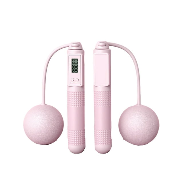 fastboy PVC Jump Rope Portable Replacement Digital Nonslip Handle Indoor Outdoor Ergonomic Quiet Running Jumping Ropes Pink 2 in 1