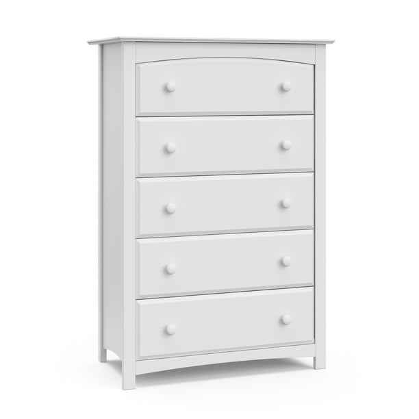 Storkcraft Kenton 5 Drawer Universal Dresser White Walmart Com Walmart Com