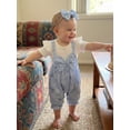 thumbnail image 5 of Loicainy Baby Toddler Girl Fake-two Romper 3 6 9 12 18 Months Floral Short Sleeve Jumpsuit and Bow Headband 2 Piece Set, 5 of 10
