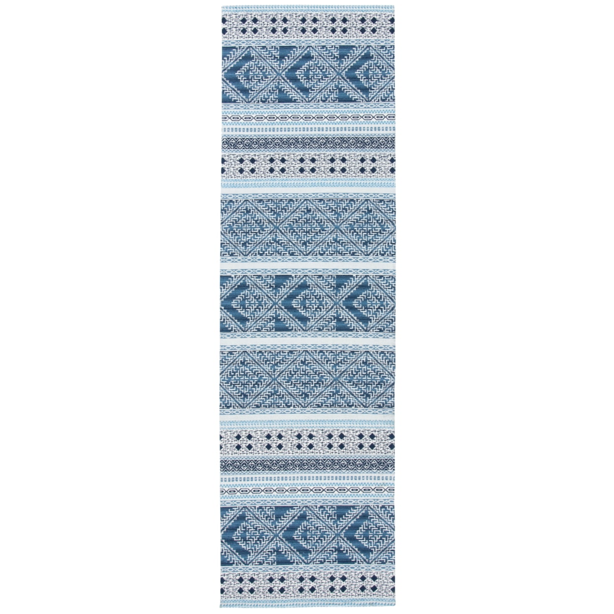 SAFAVIEH Classic Vintage Eric Geometric Polyester Area Rug, Blue, 6' x 9'