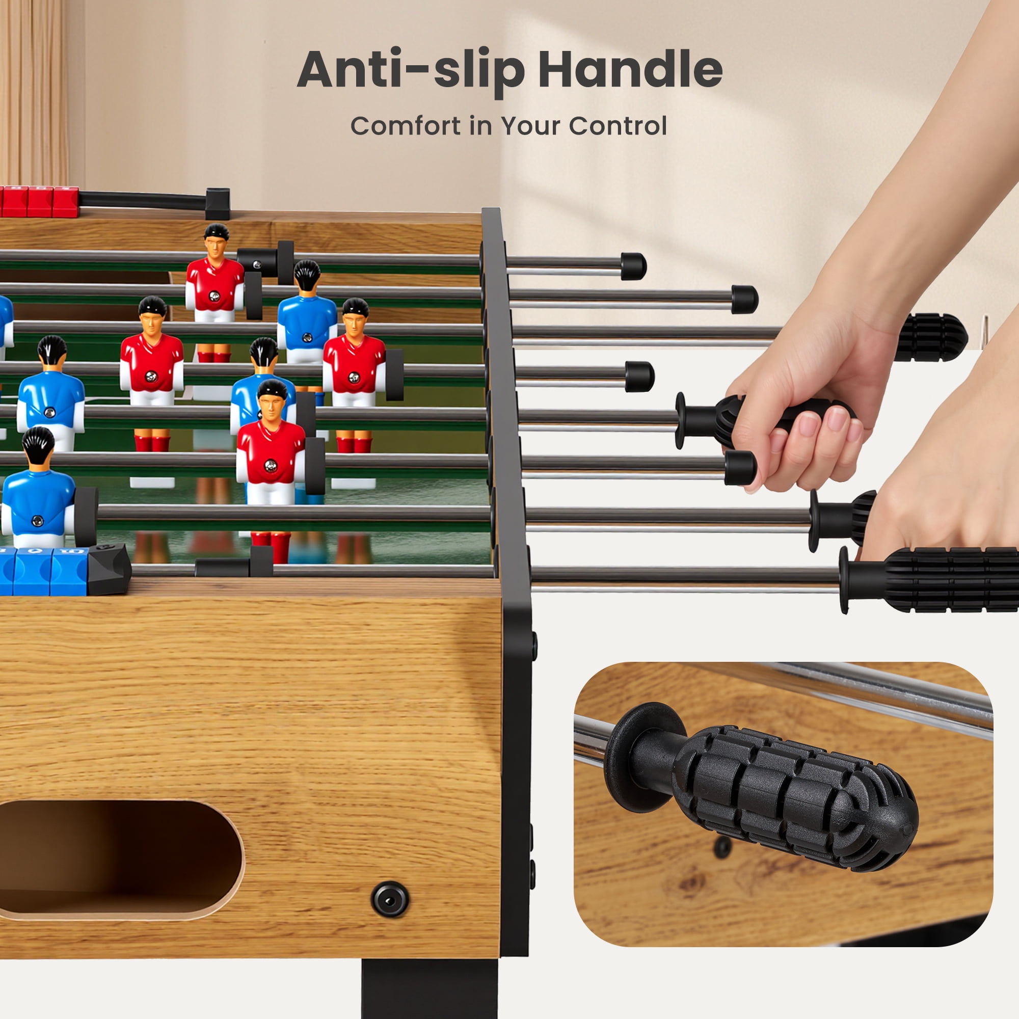 Naipo 48 in Foosball Table Competition Sized Soccer Game Table for Home Game Room Adult Juniors Size with 3 Balls
