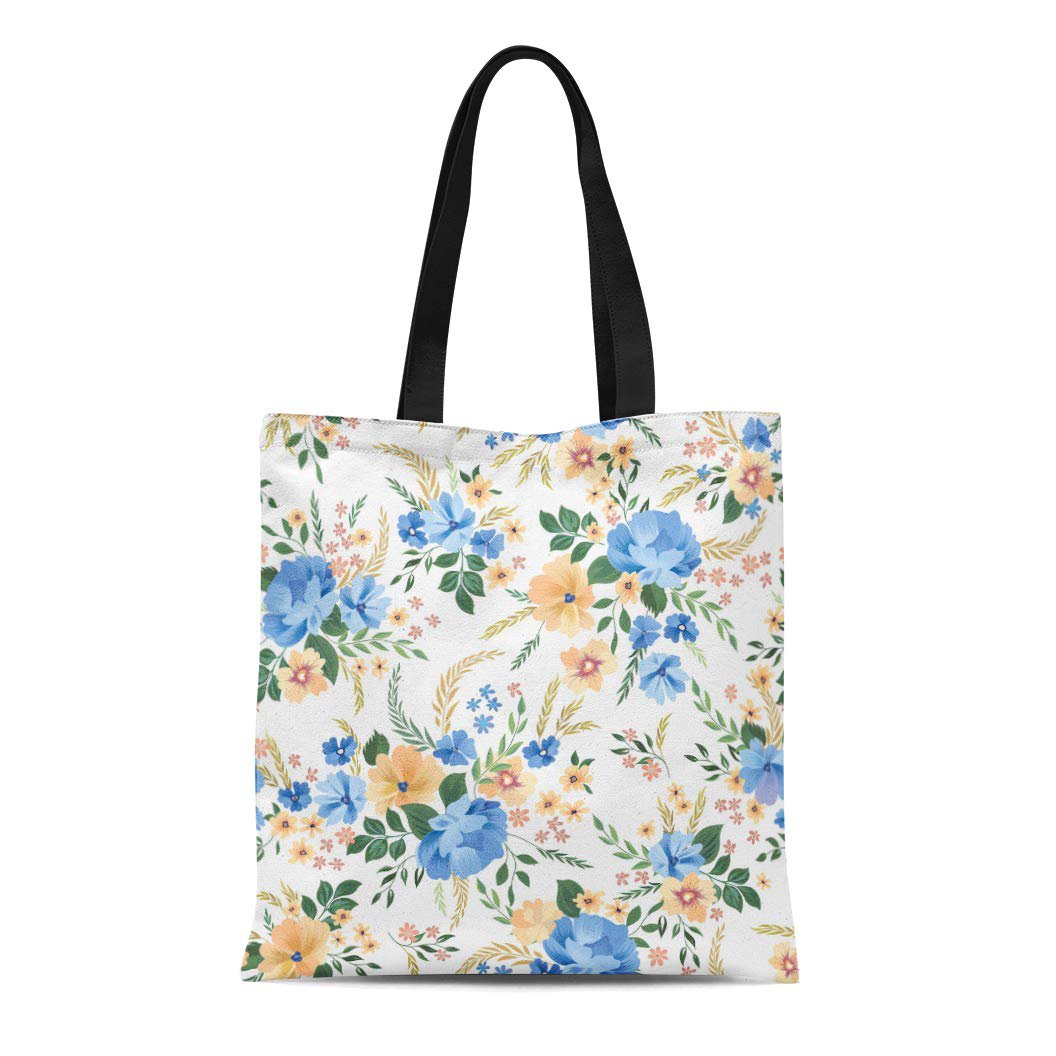 JSDART Canvas Tote Bag Pattern Floral Flourish Ornamental Garden