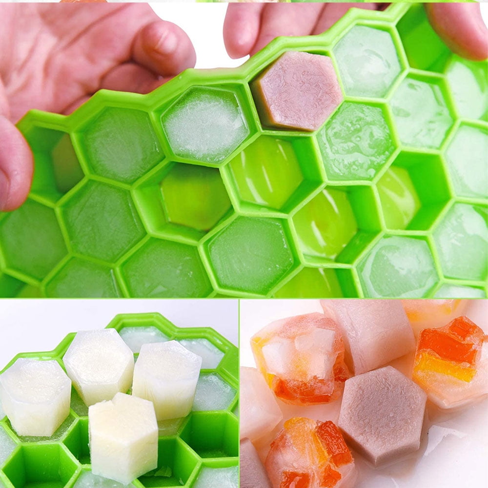 Nax Caki 3 Pack Silicone Large Ice Cube Tray with Lid, Stackable Big  Silicone Square Ice Cube Mold for Whiskey Cocktails Bourbon Soups Frozen  Treats
