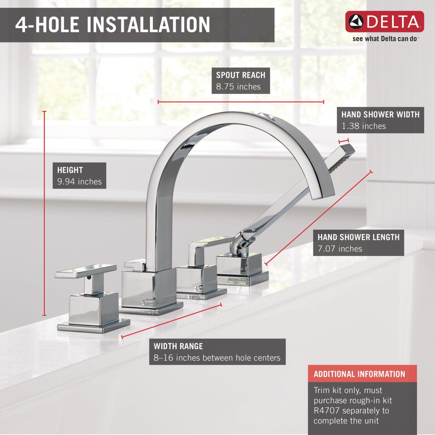 Delta Vero Roman Tub Trim with Hand Shower, Venetian Bronze