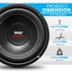 thumbnail image 2 of Pyle Altavoz de audio para subwoofer de coche, cono de papel no prensado de 6,5, cesta de plástico negro, bobina de voz dual, impedancia de 4 ohmios, potencia de 600 vatios, envolvente de espuma para, 2 of 5