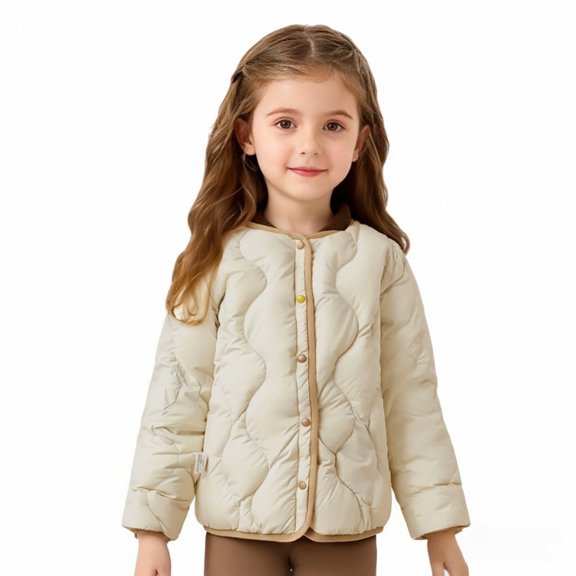EnJoCho Girls Oversized Quilted Puffer Coat, Soli𝖽 Color Button Down Lightweight Outerwear, Soft Warm Padded Jacket, Trendy Loose Fit Outerwear for Everyday Casual Autumn & Winter Wear