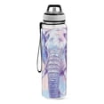 thumbnail image 2 of Sports Water Bottle with Straws Colorful Elephant Head 32 Oz Tritan Clear Bottles BPA Free Leakproof Cup for Outdoor School Gym Fitness, 2 of 7