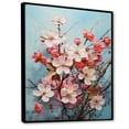 thumbnail image 2 of Designart "Pink Apple Blossom composition IV" Floral Floater Framed Wall Art Living Room, 2 of 7
