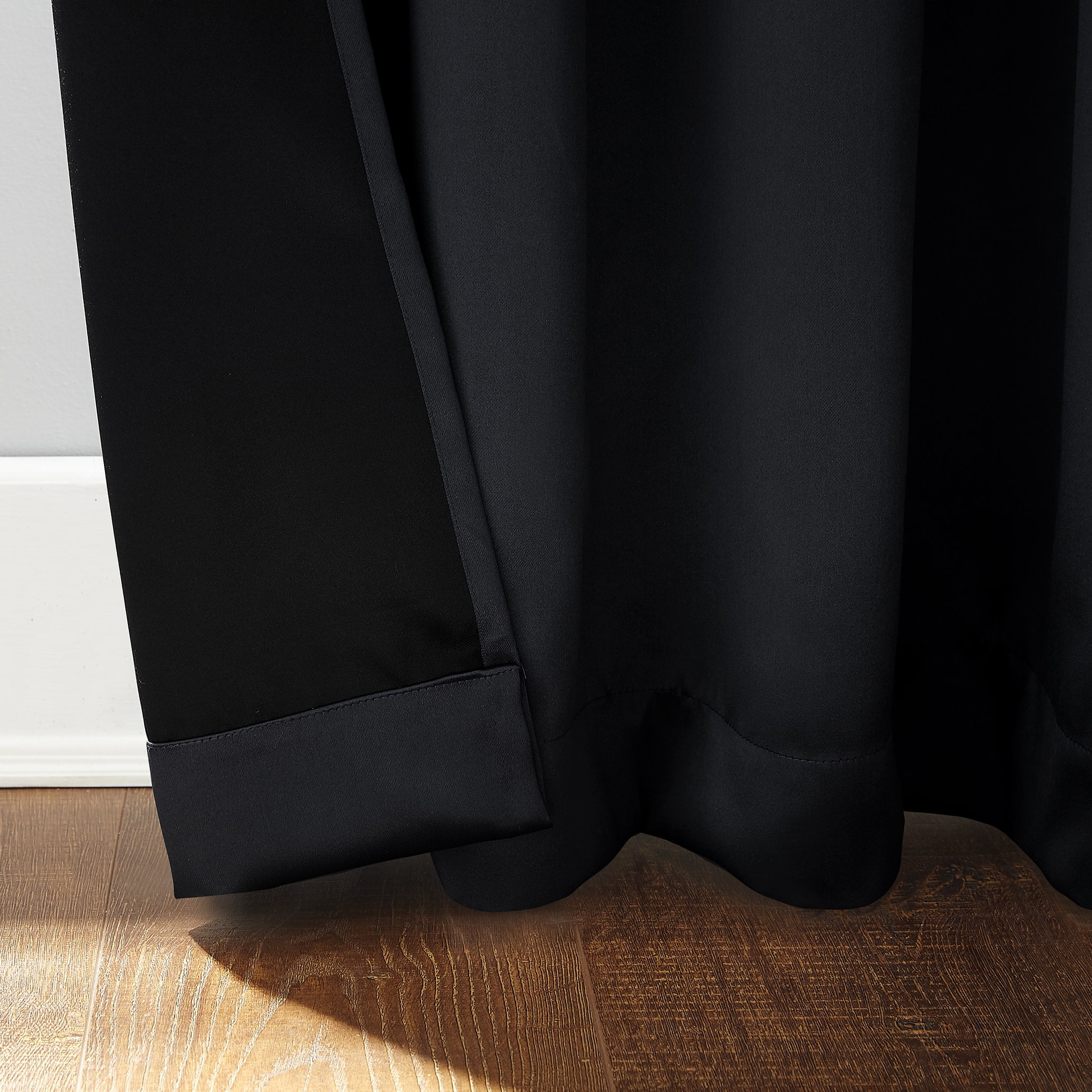 Sun Zero Oslo Extreme 100% Blackout Grommet Curtain Panel, 52"X95", Black, 1-Piece Single Panel