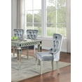 thumbnail image 2 of Classic Gray Flannelette Wingback Dining Chairs (Set of 2) - Glam Style, Tufted Back, Acrylic Buttons, Silver Nailhead Trim, 21"W x 40"H, for Dining Room, 2 of 10